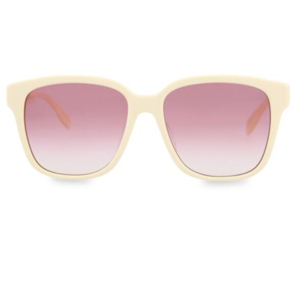 π― Authentic ποΈ Alexander McQueen 56MM D-Frame Square Sunglasses, White Color - Picture 2 of 12